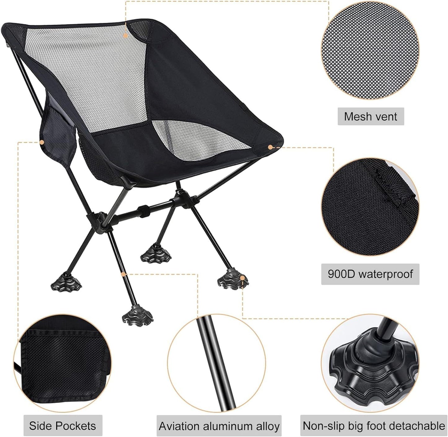 Outdoor Camping Chair With Anti-Slip