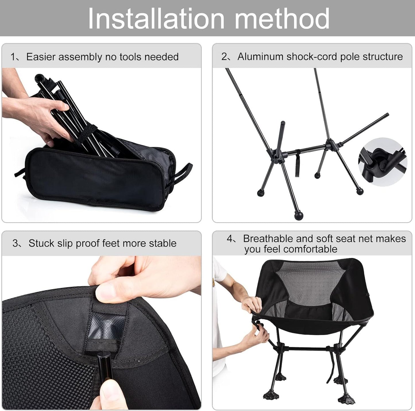 Outdoor Camping Chair With Anti-Slip