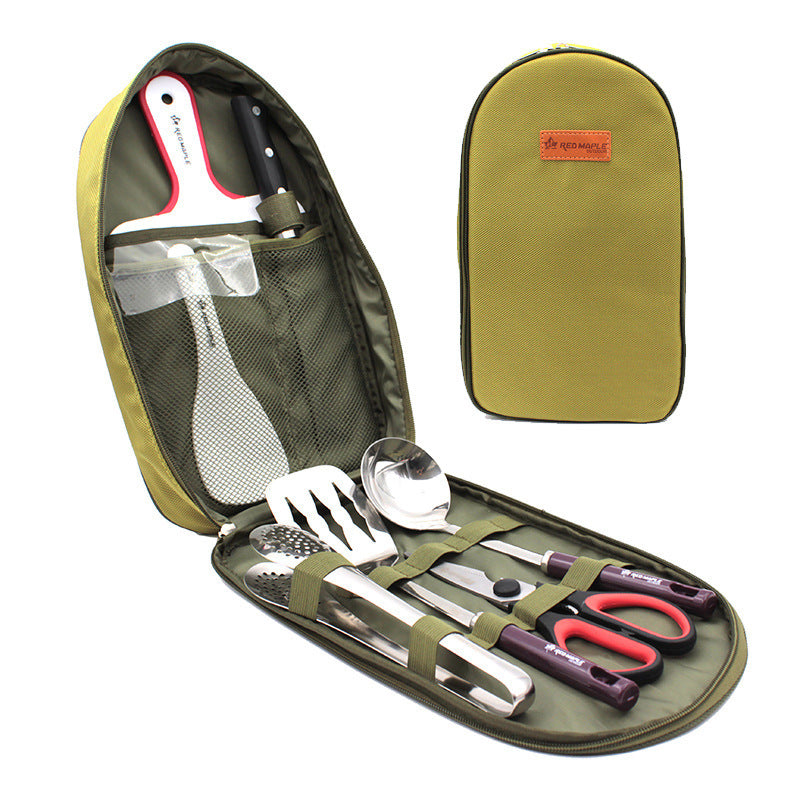 8pcs Camping Kitchen Cooking Utensil Set For Travel