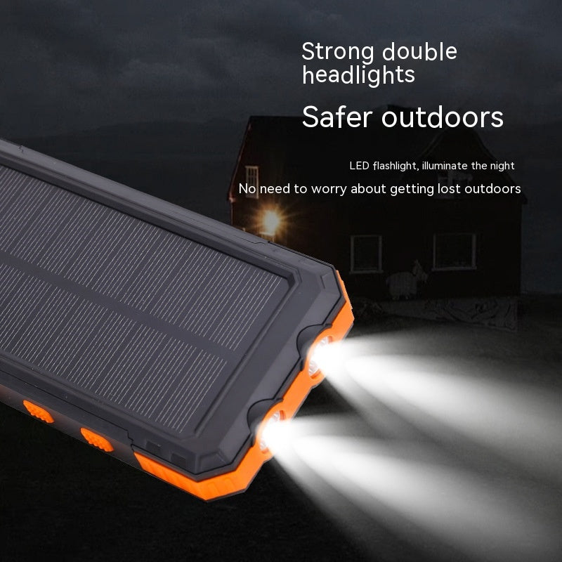 Waterproof Solar Charging Power Bank With Compass and LED Light - Expressify