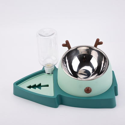 Drinking Fountain Three-in-one Christmas Tree Cat Bowl Dog Bowl Binaural