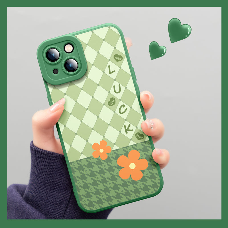 Green Fashion Pattern With Lens Full Protective iPhone Case - Expressify