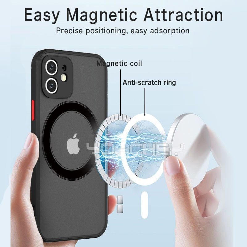 Magnetic For Magsafe Wireless Charge Phone Case For iPhone 13 14 12 11 Pro Max Mini X XR XS 14Plus - Expressify