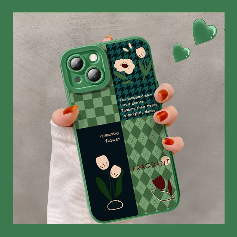 Green Fashion Pattern With Lens Full Protective iPhone Case - Expressify