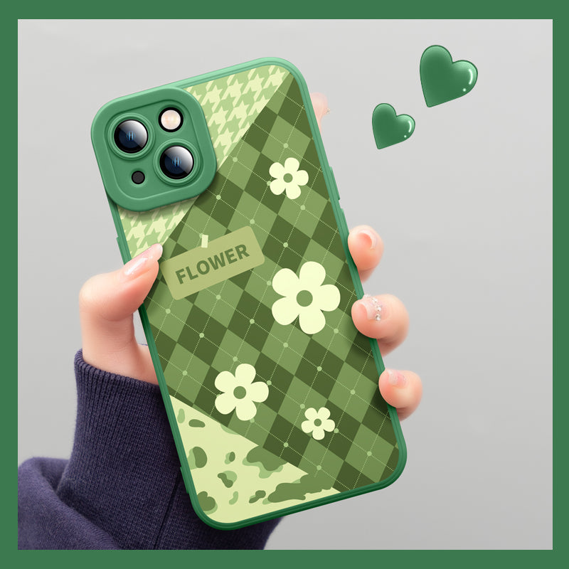 Green Fashion Pattern With Lens Full Protective iPhone Case - Expressify