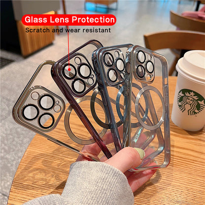 Wireless Charging Electroplating Integrated With Lens Protector iPhone Case - Expressify