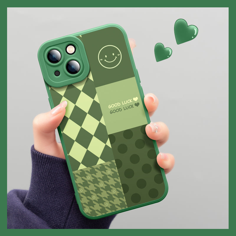 Green Fashion Pattern With Lens Full Protective iPhone Case - Expressify